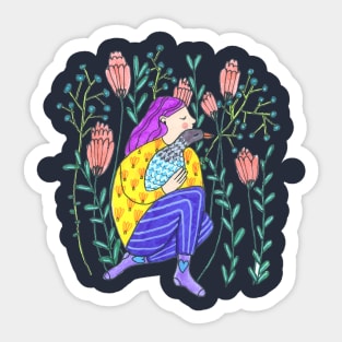 Among Flowers Sticker